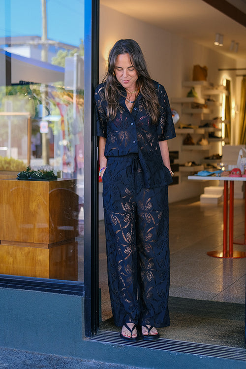 Habana Lace Shirt - Black