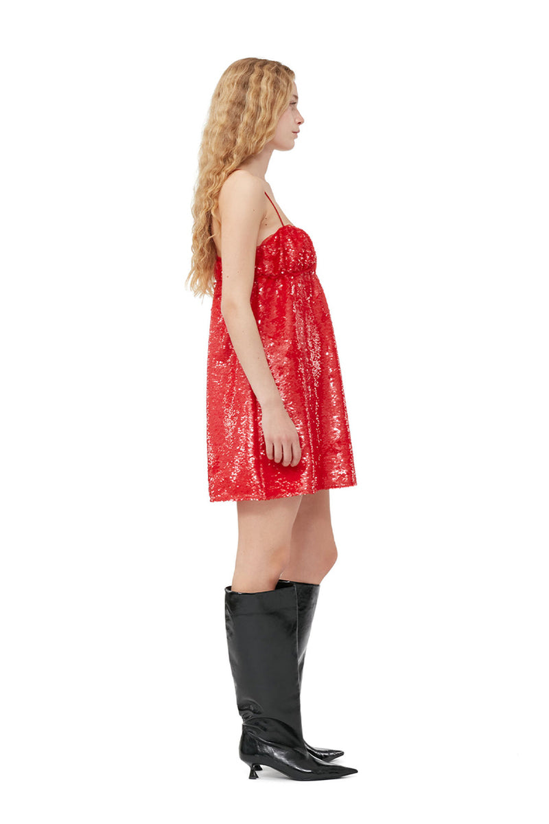 Sequins Mini Dress - Red