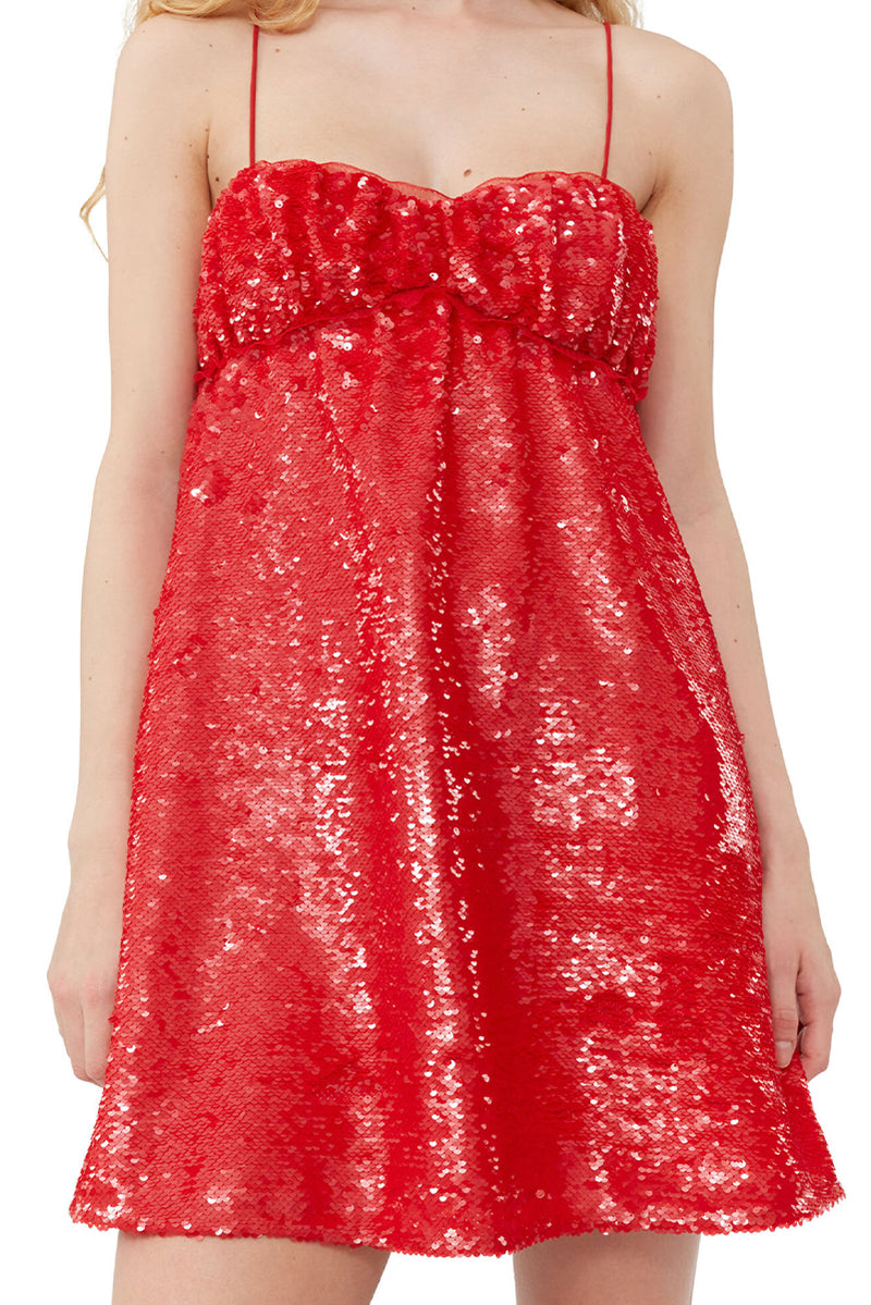 Sequins Mini Dress - Red