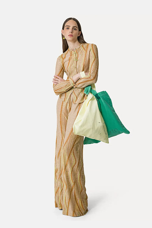 Jacquard Flared Pants - Daffodil