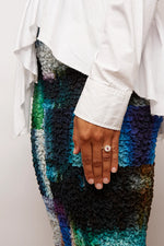 Flower Press Ring - Silver