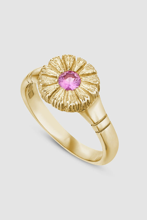 Flower Press Ring - Gold