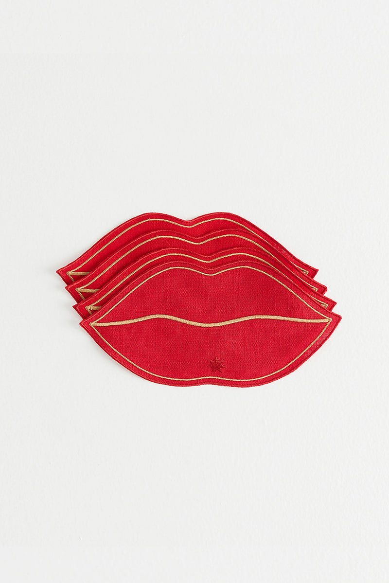 Bisous Napkin Set - Red