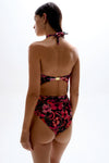Diamond Cut- Out Swimsuit - Hibiscus Pink