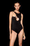 Ring Cut Out Swimsuit - Black
