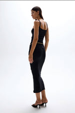 Skyline Rib Knit Dress - Black