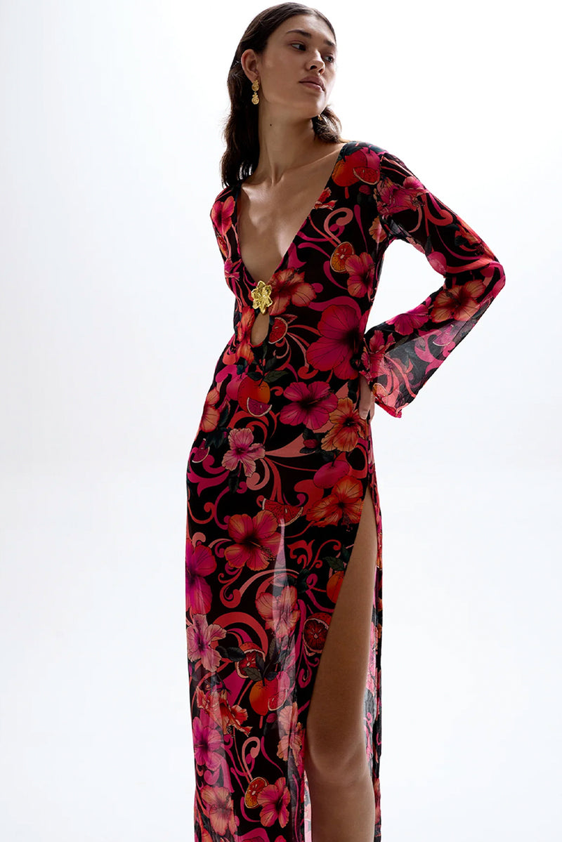 Hotline Maxi Dress - Hibiscus Pink