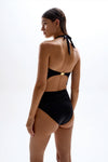 Diamond Cut-Out Swimsuit - Black