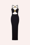 Skyline Rib Knit Dress - Black