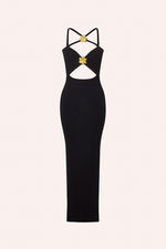 Skyline Rib Knit Dress - Black