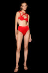 High Waisted Bandage Bottom - Rio Red