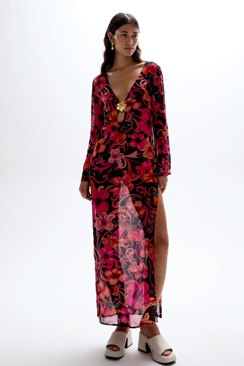 Hotline Maxi Dress - Hibiscus Pink