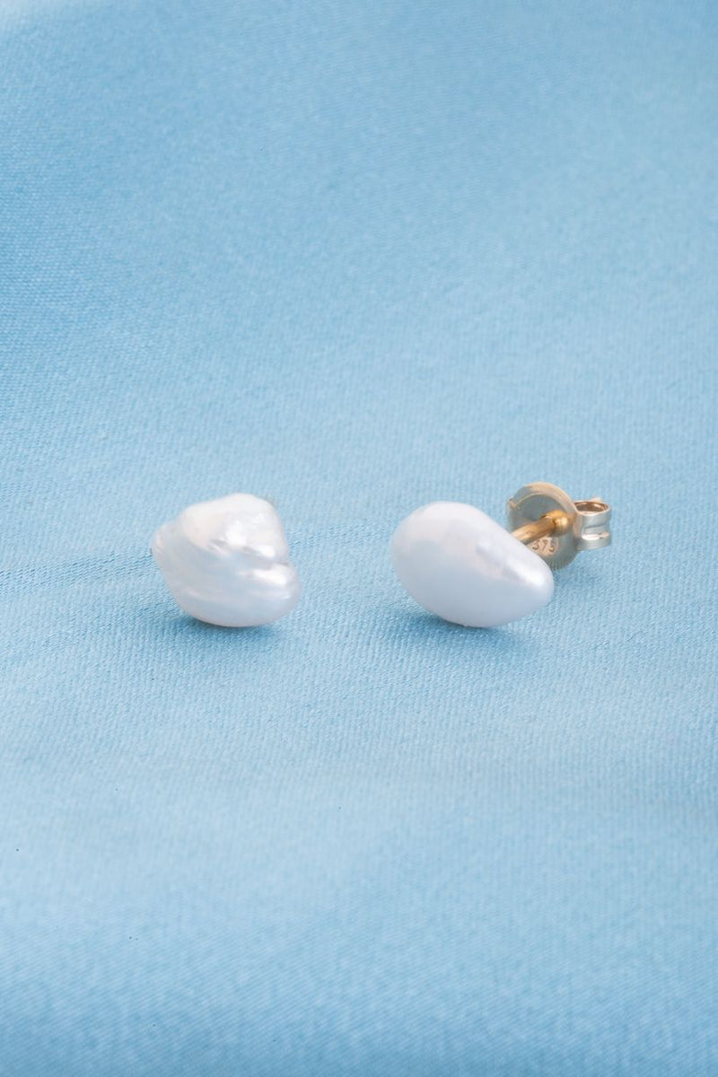 Cloud Stud Small Pearl - 9K YG