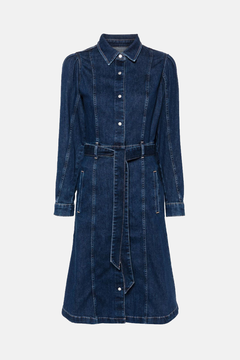 Puff Sleeve Dress - Dark Blue