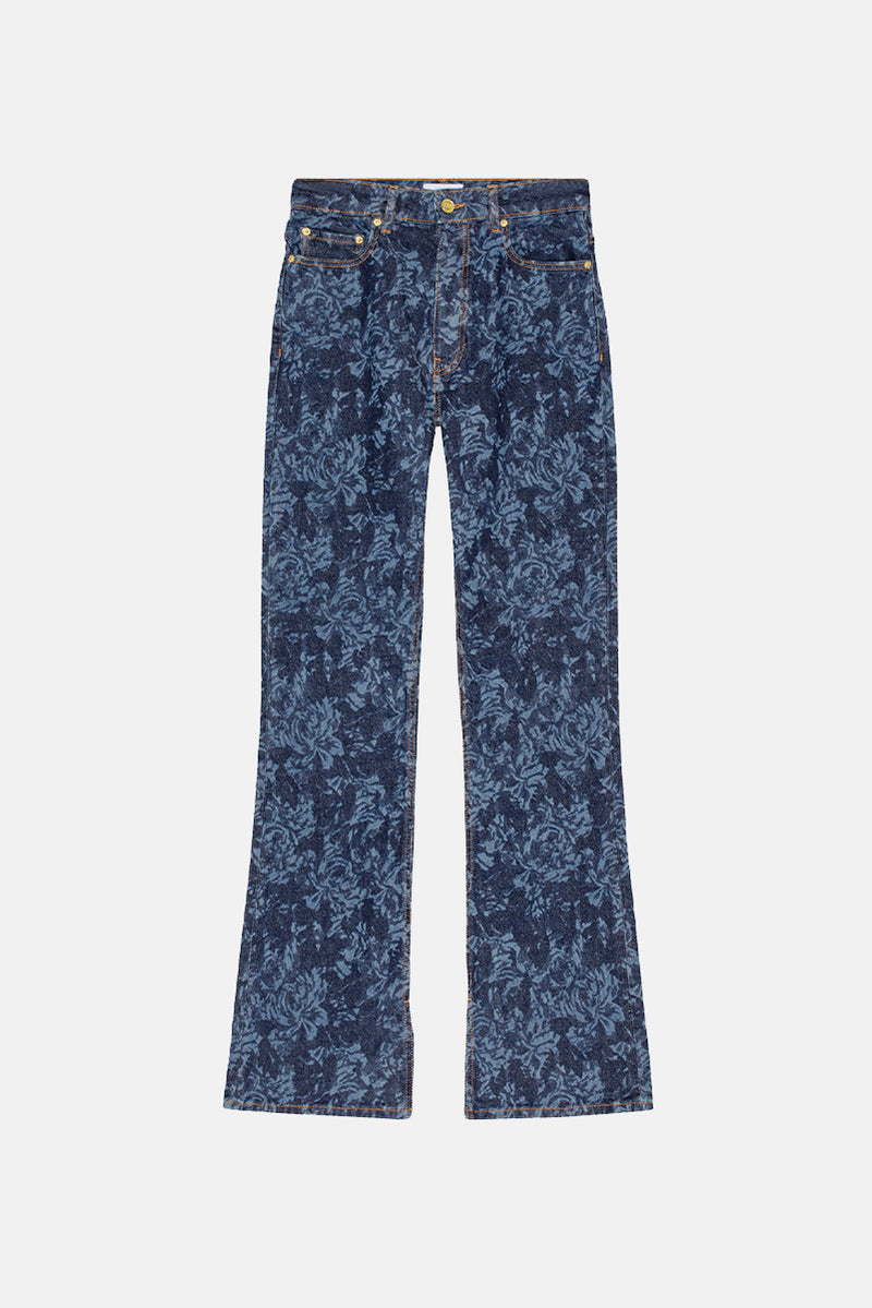 Lazer Denim Iry HW Bootcut Slit - Mid Blue Stone