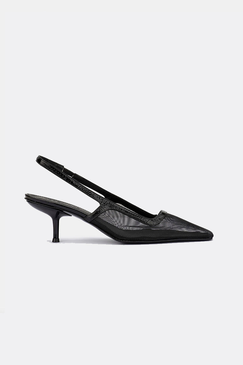 Cecilia Mesh Slingback - Black