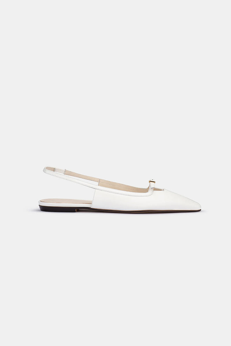 Paulina - White Polished Leather