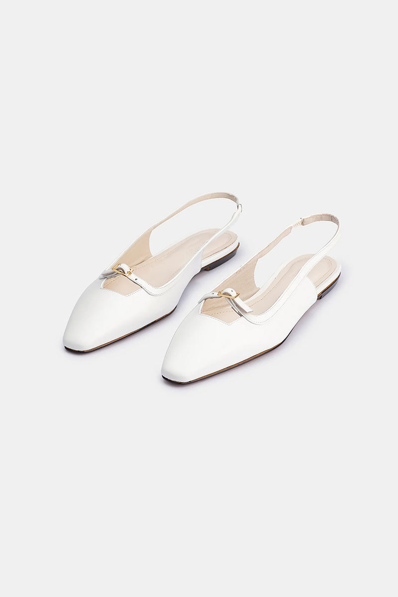 Paulina - White Polished Leather