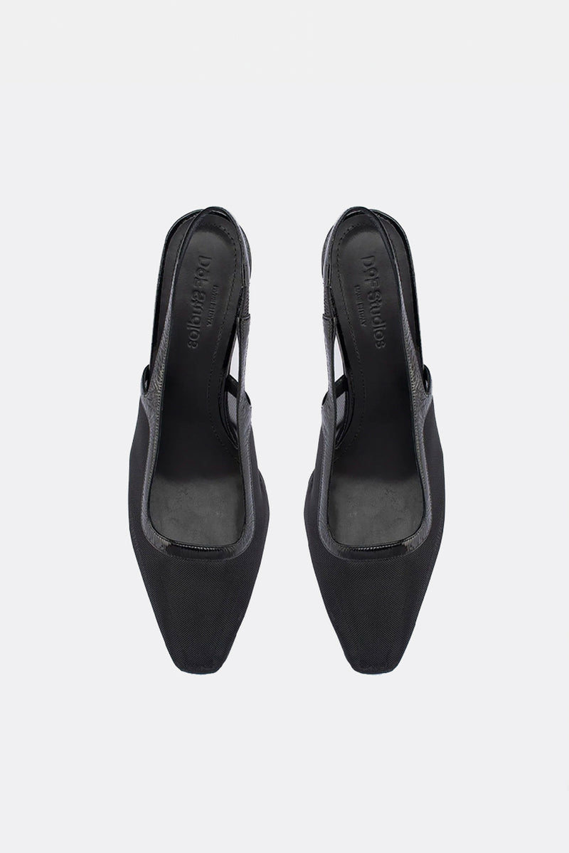 Cecilia Mesh Slingback - Black