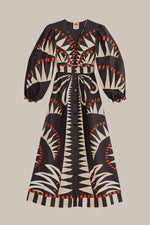 Coconut Grove Puffed Sleeve Maxi Dress - Black