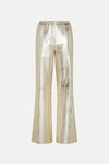 Laminated Leather Palazzo Pants - Stardust