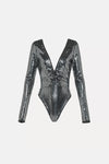 Night Glow Knotted Bodysuit - Silver Glow