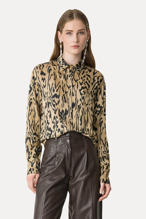 Moiree Print Co/Se Voile Bohemian Shirt - Honey