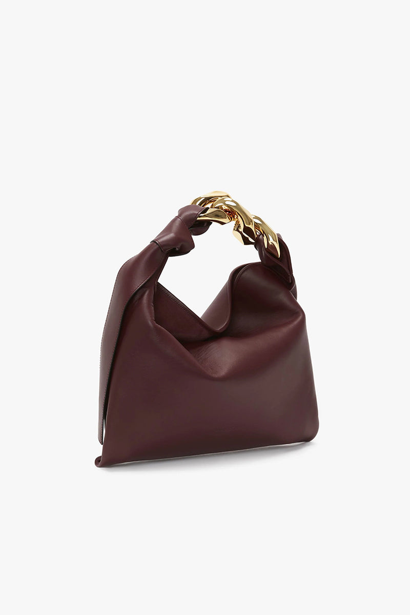 Small Chain Hobo - Burgundy