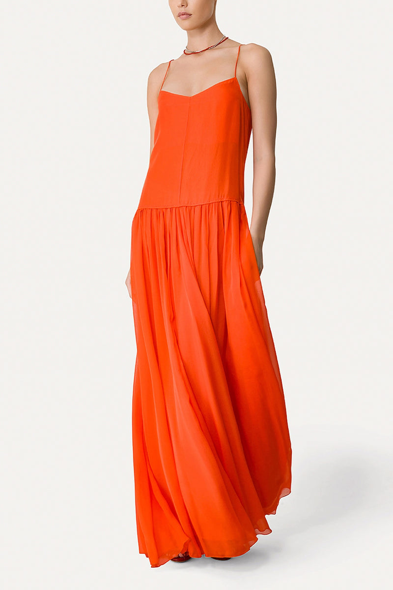 Habotai Silk Dress - Papavero