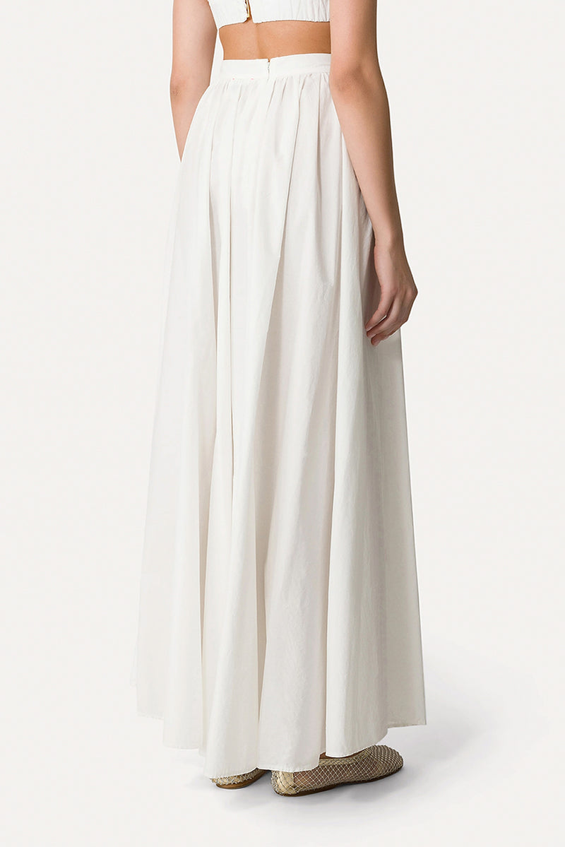 Cotton Long Skirt - White