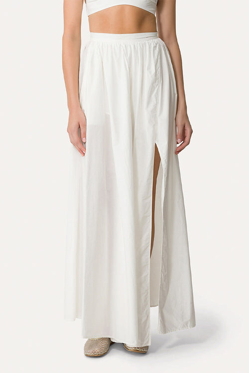 Cotton Long Skirt - White