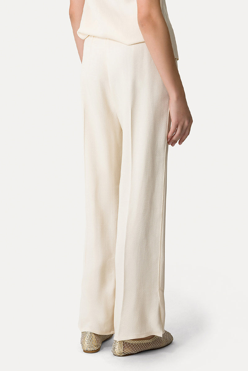 Slubbed Viscose Flared Pants - Orchidea
