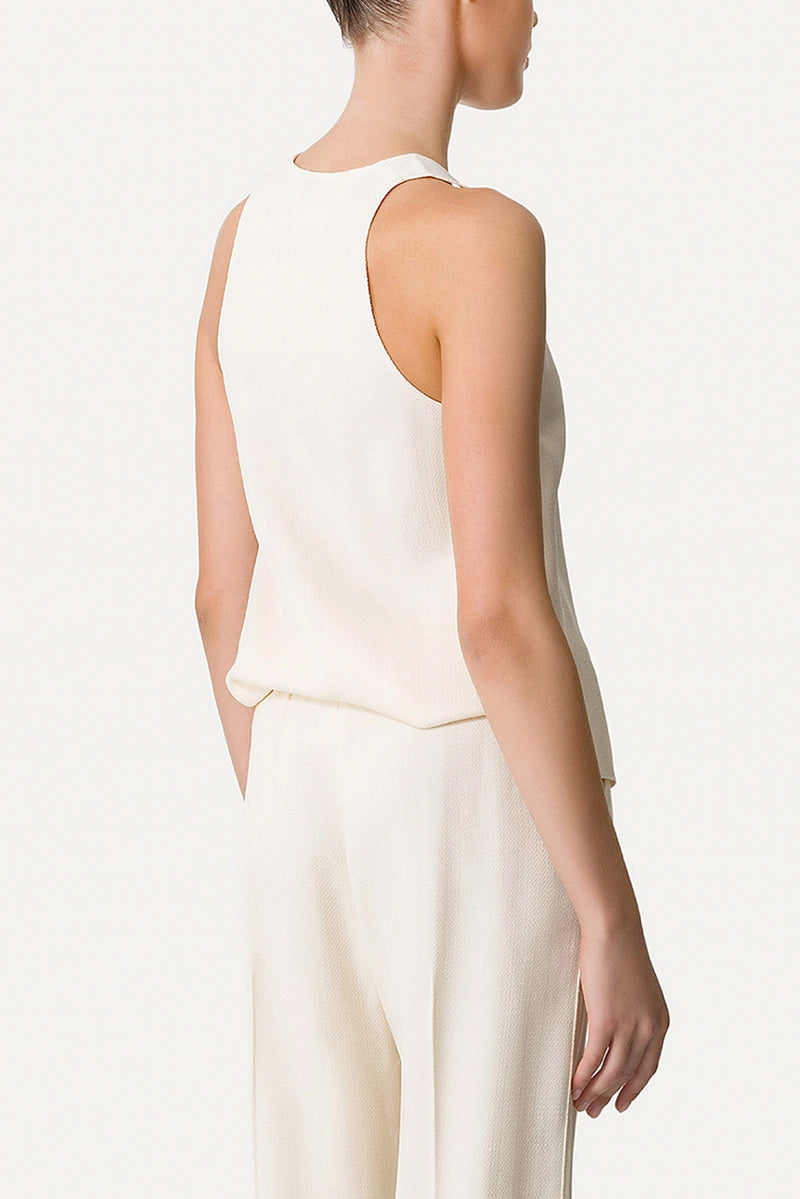 Slubbed Fluid Viscose Top - Orchidea
