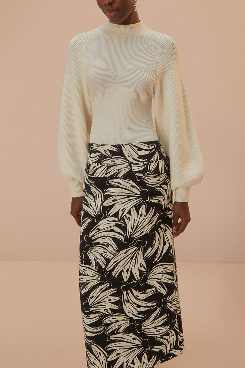 Bossa Banana Low Waisted Maxi Skirt - Black