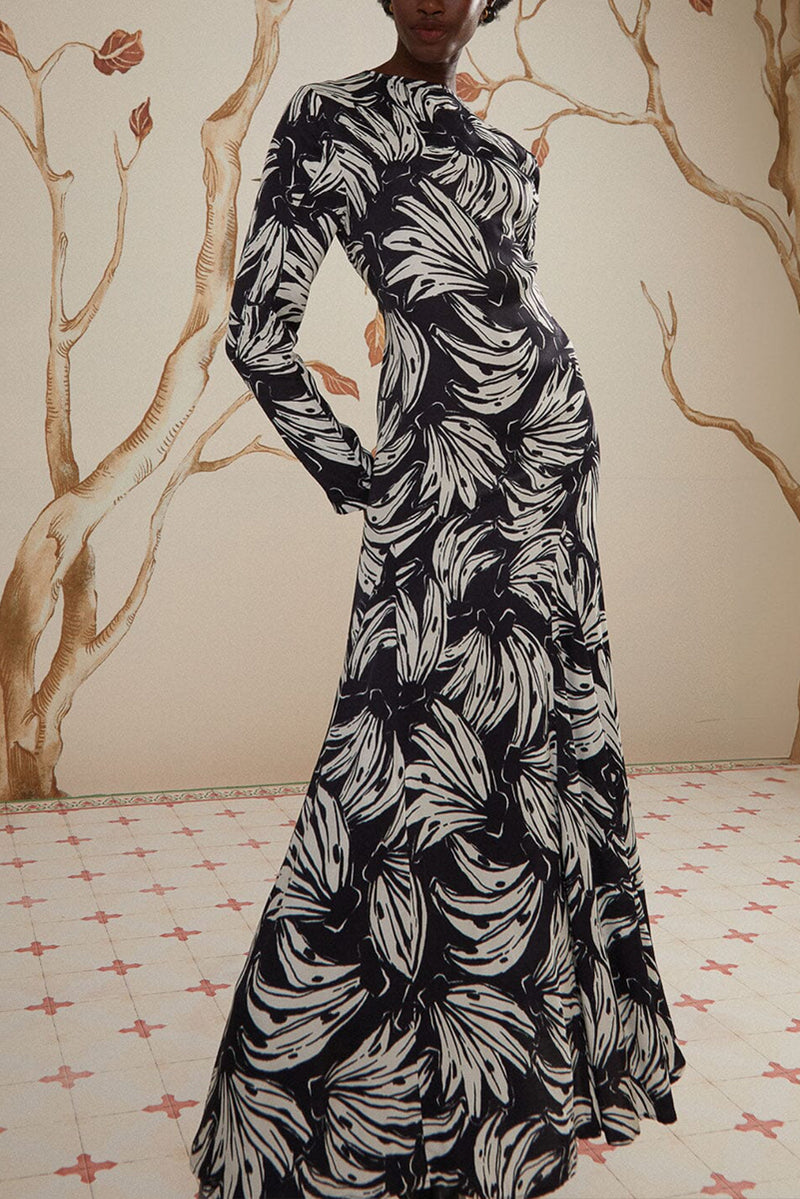 Bossa Banana Midi Dress - Black