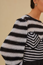 Crochet Blouse - Black & White
