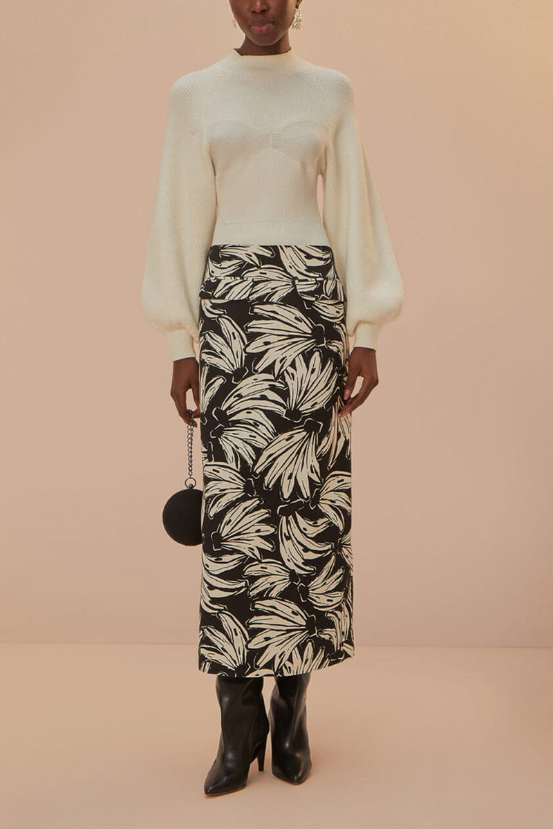 Bossa Banana Low Waisted Maxi Skirt - Black