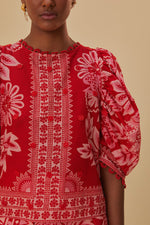 Flora Tapestry Top - Red