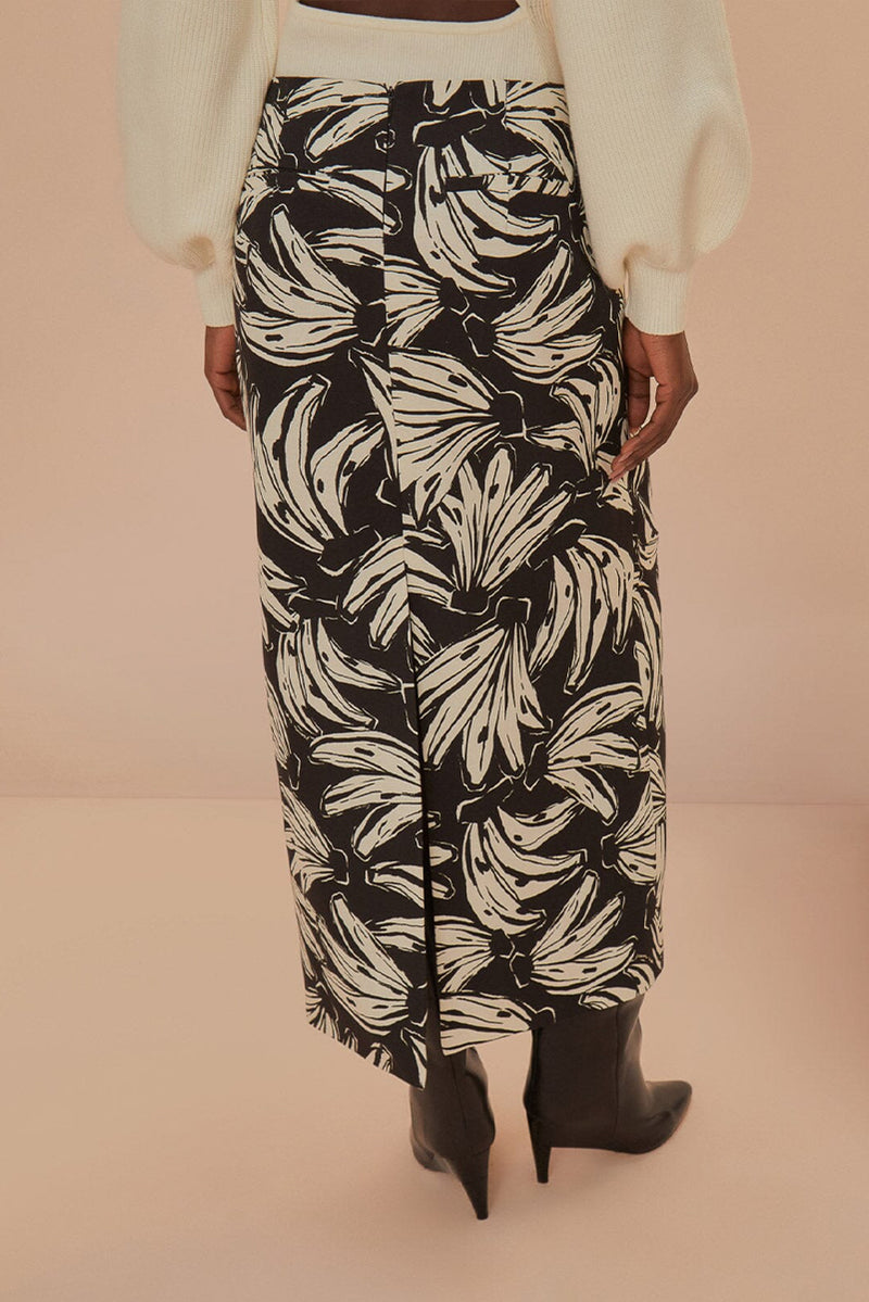 Bossa Banana Low Waisted Maxi Skirt - Black
