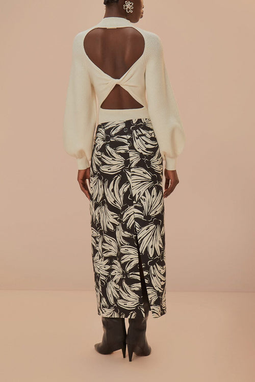 Bossa Banana Low Waisted Maxi Skirt - Black