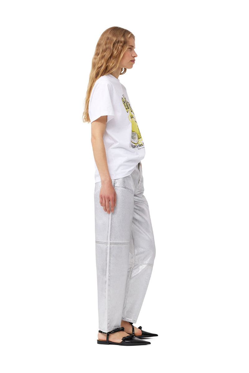 Basic Jersey Lemon Relaxed T - Shirt - Bright White