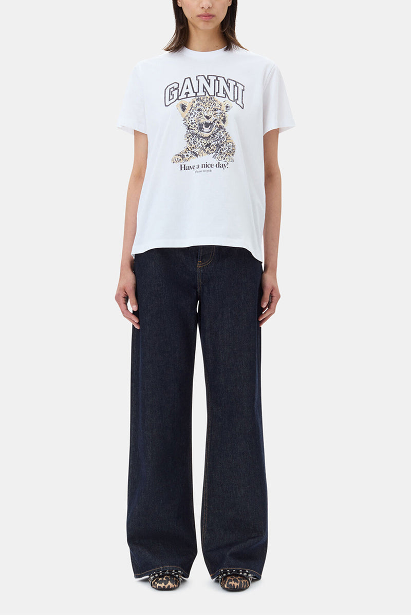 Basic Jersey Relaxed T - Shirt - Leopard