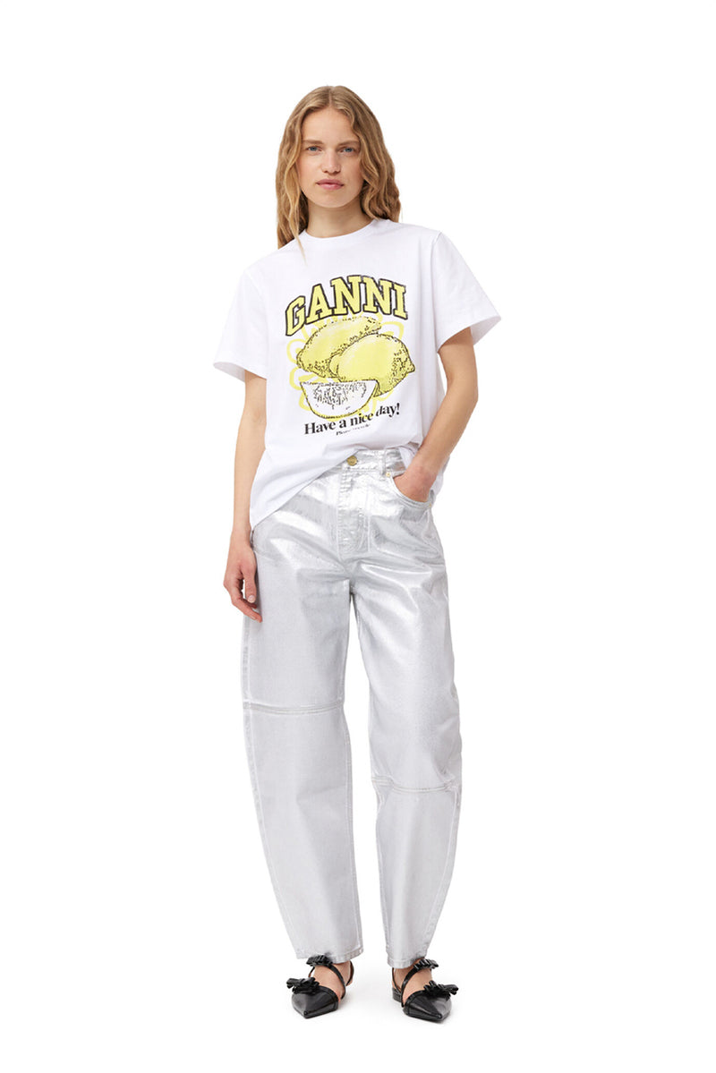 Basic Jersey Lemon Relaxed T - Shirt - Bright White