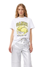 Basic Jersey Lemon Relaxed T - Shirt - Bright White