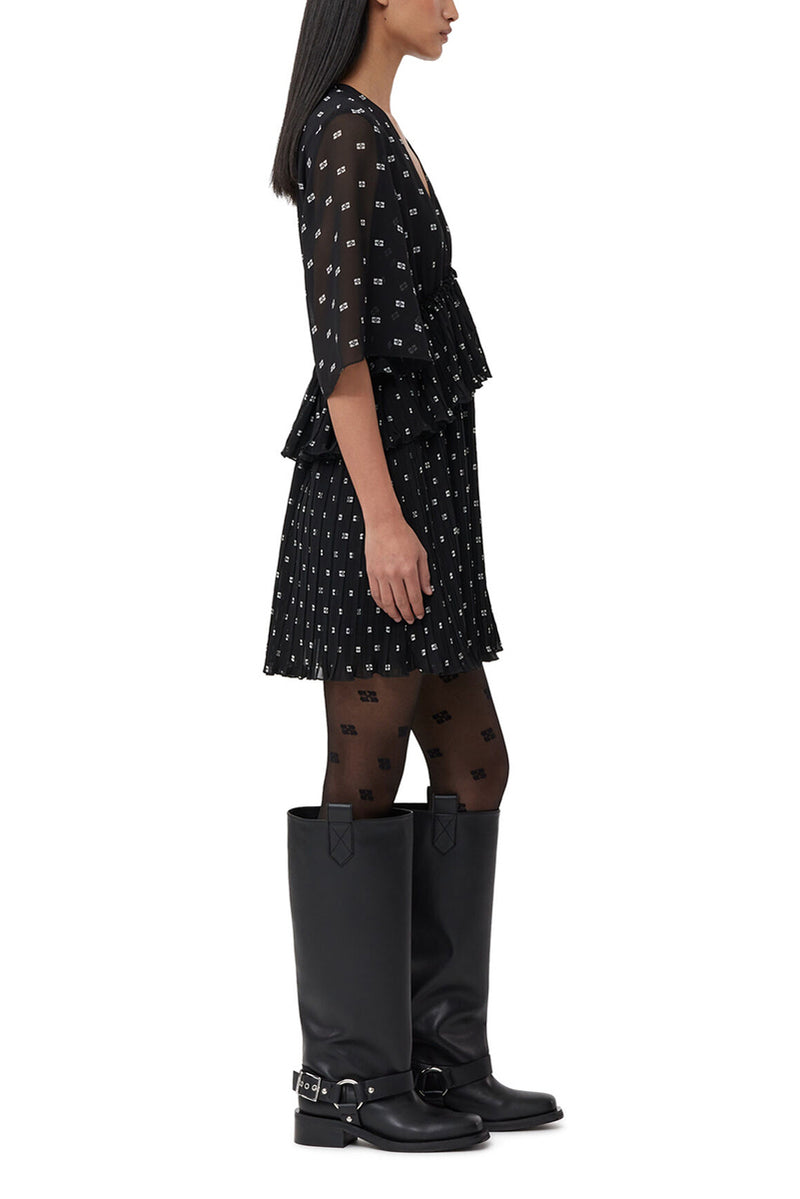 Butterfly Lace  Tights - Black