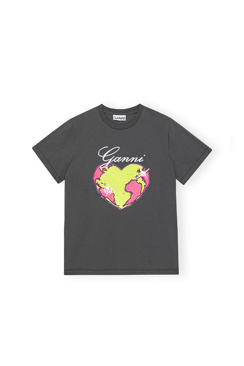 Basic Jersey Heart Relaxed Tee - Volcanic Ash