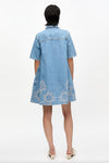 Broderie Anglaise Midi Dress - Light Blue Stone