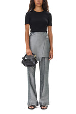 Shantoon Suiting Skirt Flare Pants - Gray Quill