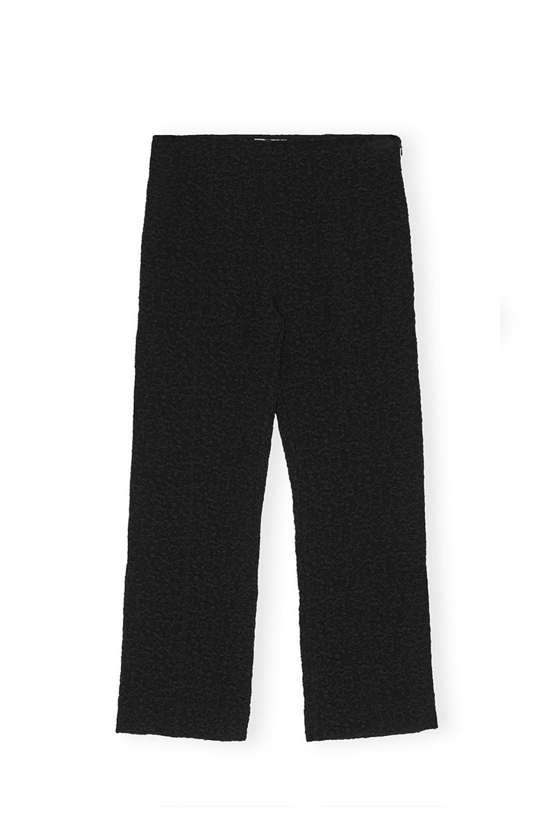 Textured Suiting Cropped Pants - Black