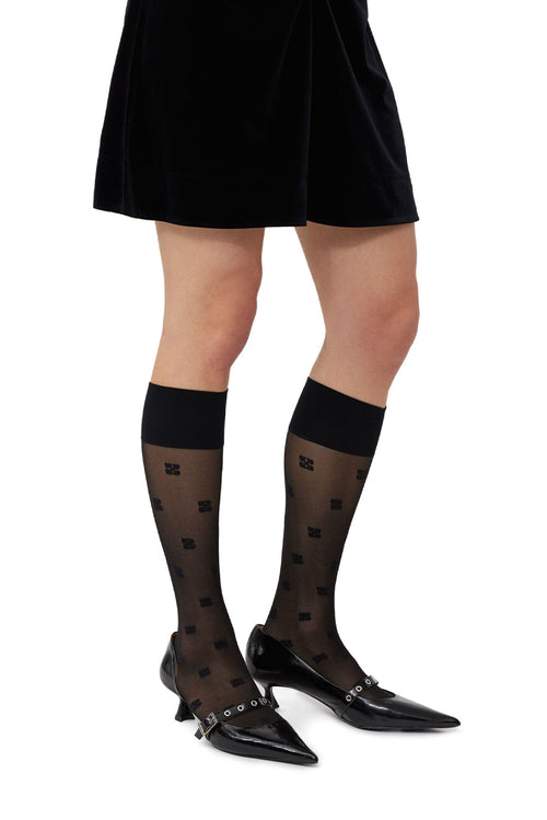 Butterfly Lace Socks - Black
